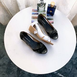 Giày Sandal xuồng hở mũi dã microfiber