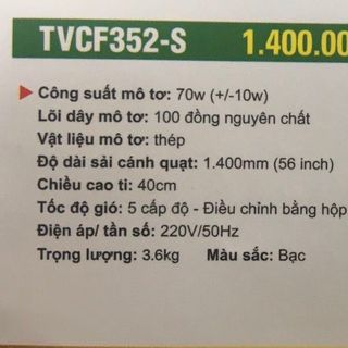 Quạt trần trang trí TUVACO TVCF352-S giá sỉ