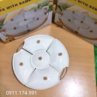 quà tết 2020 giá rẻ - khay mứt sứ in logo
