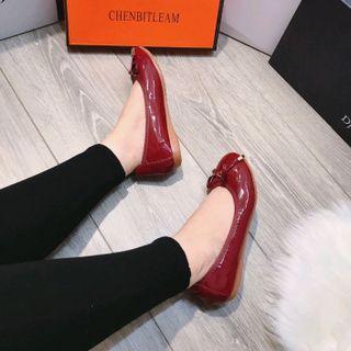 Bệt nữ da mềm nơ mũi tròn 2 màu