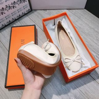 Bệt nữ da mềm nơ mũi tròn 2 màu