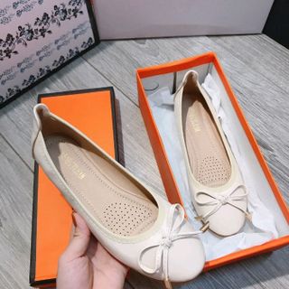 Bệt nữ da mềm nơ mũi tròn 2 màu