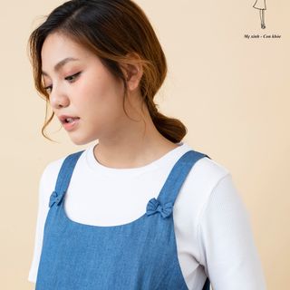Đầm yếm jeans công sở 3024