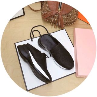 Sục slipon nữ đế độn màu đen