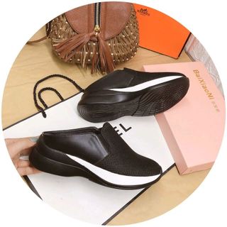 Sục slipon nữ đế độn màu đen