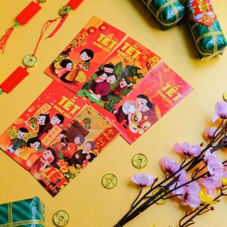 Combo 100 Bao lì xì kèm túi bóng