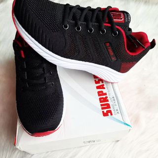 Giày thể thao nữ màu đen phối đỏ kiểu sneaker thời trang Mã 1917 DD giá sỉ