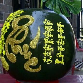 Dưa Hấu Thư Pháp Vẽ Nổi