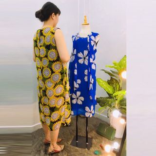 Đầm Silk Lụa Hoa Vàng Big Size Dư Cao Cấp