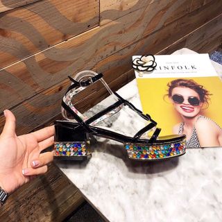 Giày sandal đế đá màu cao cấp