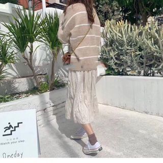 Chân váy midi nhăn hàng Qc cao cấp