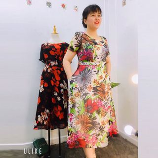 Đầm Hoa Vintage Nhiều Màu Thiết Kế Big Size Dự Tiệc Sang Trọng
