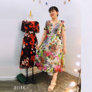 Đầm Hoa Vintage Nhiều Màu Thiết Kế Big Size Dự Tiệc Sang Trọng