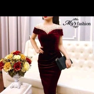 váy nhung cúp ngực