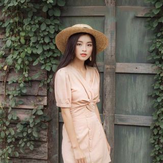 Set váy quần nút áo xoắn bụng