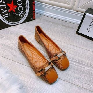 Bệt nữ mũi vuông khóa ngang nâu
