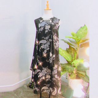 Đầm Silk Lụa Hoa Đen Big Size Dư Cao Cấp