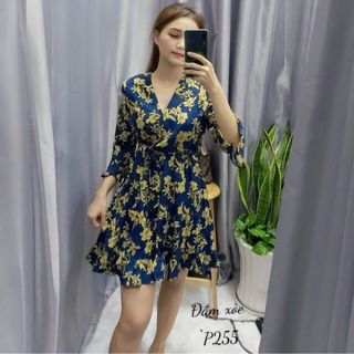 đầm Xoè Hoa Lá 👉🏻dáng xoè dễ mặc 👉🏻cổ Tim đắp chéo xinh xắn mấy chị nhanh tay mua ngay để diện đi chơi nha giá sỉ 165 tuyển sỉ từ 3sp