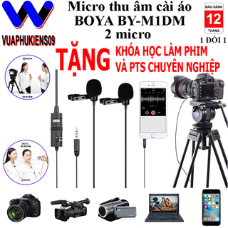 Micro 2 Đầu Boya BY-M1DM thu âm cao cấp cho máy ảnh DSLR action camera và điện thoại giá sỉ