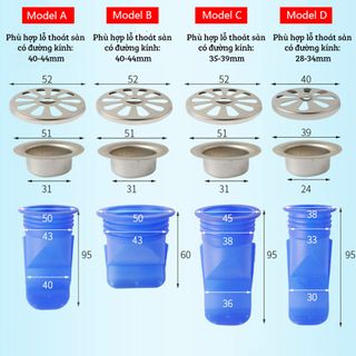 Phụ kiện Silicone lắp thoát sàn chống mùi hôi vi khuẩn trào ngược lên