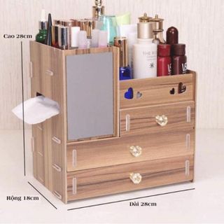 Kệ mỹ phẩm lắp ghép 4 tần có gương
