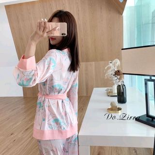 Pijama•đồ bộ mặc nhà tdqd kèm thắt lưng lụa in 3D cao cấp giá sỉ