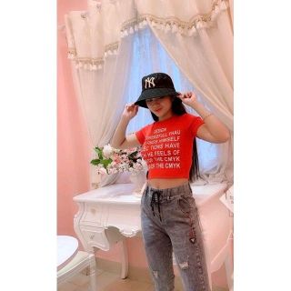 MŨ BUCKET THỜI TRANG NY CHỬ VÀNG