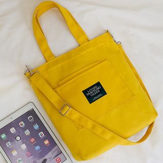 Túi nữ bản to đeo vaiđể được giấy A4 và nhiều sách vở họcvải bố dể giặc sạch-350
