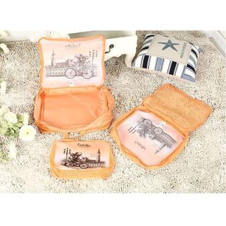 SALE LỖ VỐN Bộ 3 túi du lịch màu cam