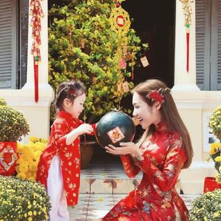 set áo dài gấm co dãn nhẹ