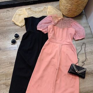 Jumsuit dài TK tay bồng kết đá cao cấp