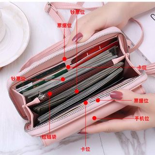 Ví nữ cầm tay cao cấp kiểu ngang nhọn FT90 Shalla