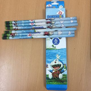 Hộp 6 bút chì gỗ HB hình hoạt hình cho bé