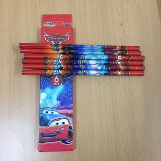 Hộp 6 bút chì gỗ HB hình hoạt hình cho bé