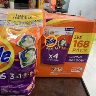 THÙNG VIÊN GIẶT TIDE PODS HE LAUNDRY DETERGENT PODS 42x4 VIÊN 168 VIÊN