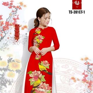 áo dài cách tân hoa cúc kèm chân váy
