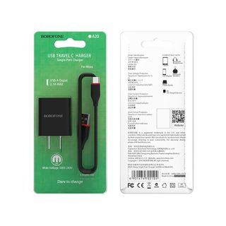 Bộ Cóc Cáp Sạc BOROFONE BA20 BA-20 - Cổng Micro 21A US