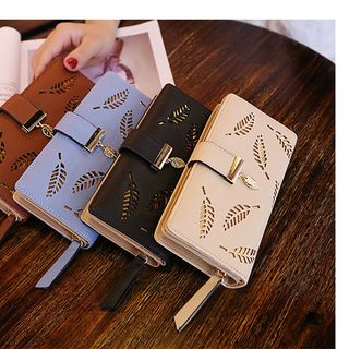 Ví nữ cầm tay ngang ép hoa văn LD12 Shalla