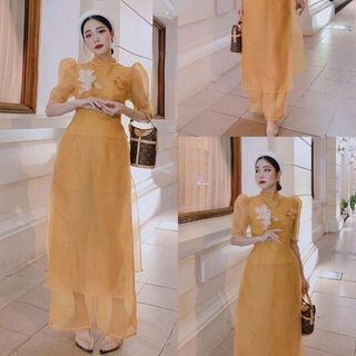 set áo dài đính cườm