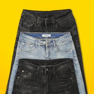 Quần jean xanh sáng xước CELEB 9D18