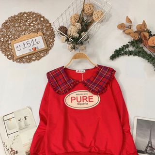 Áo thun phối sọc cổ sen bèo