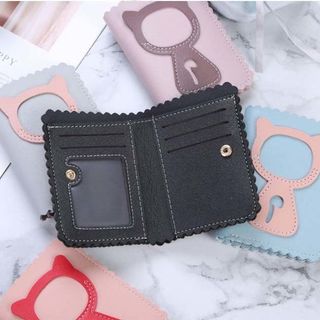 Ví nữ cầm tay vuông mini răng cưa hình mèo ngồi ZF2 Shalla