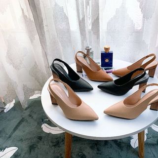 Giày bít gót gỗ siêu sang mẫu mới bền