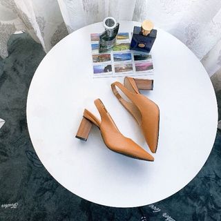 Giày bít gót gỗ siêu sang mẫu mới bền