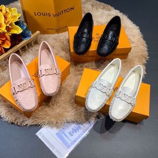 Giày lười nữ da mềm đế bằng 3 màu
