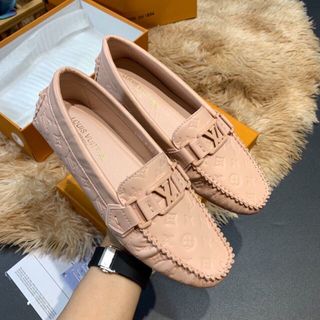 Giày lười nữ da mềm đế bằng 3 màu