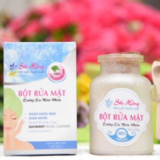 Bột rửa mặt dưỡng da thiên nhiên sắc Hồng