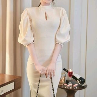 Đầm body tay phồng