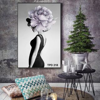 Bộ 03 tranh chủ đề Hoa và Cây trang trí chất liệu canvas