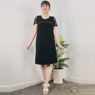 Đầm Đen Dự Tiệc Kết Kim Sa  Phối Ren